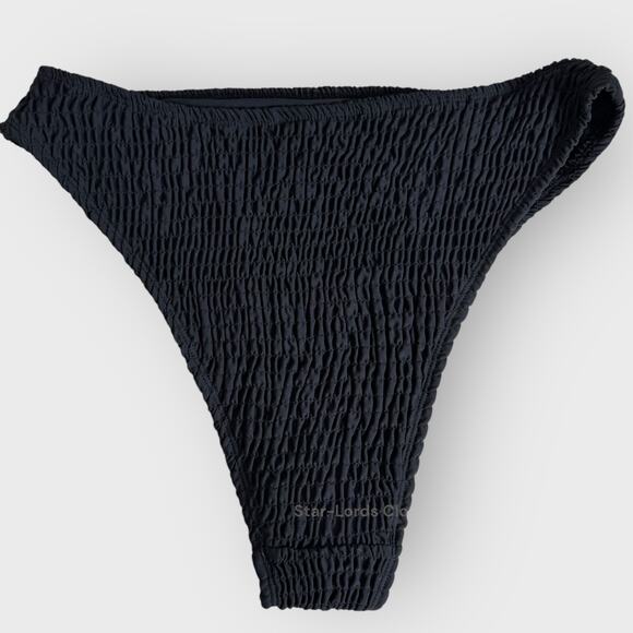 Charlie Holiday Isabella Bikini Bottom | Large | Black High Waisted Crepe - Picture 5 of 6